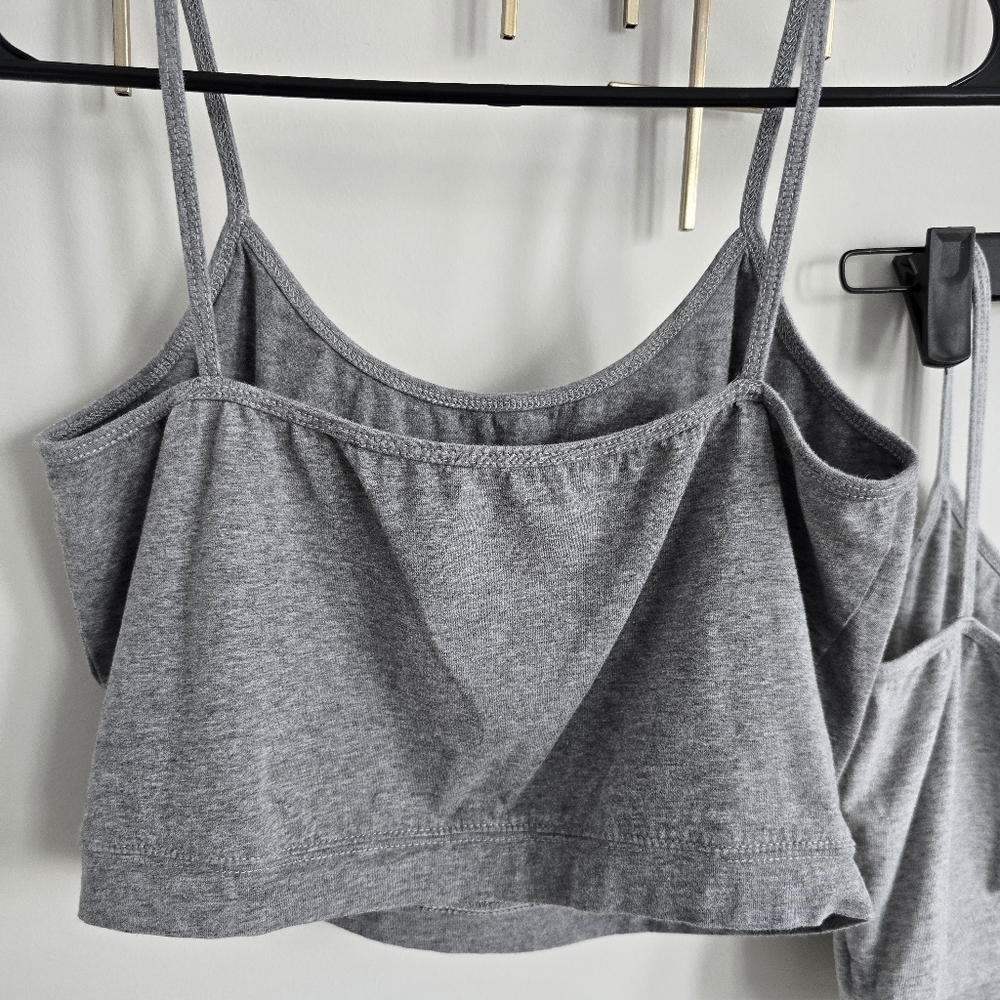 Two Piece Casual Gray Cropped Tank Tops​ - Picture 5 of 8